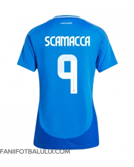 Italia Gianluca Scamacca #9 Echipament de Fotbal Replică European 2024 Femei Acasa